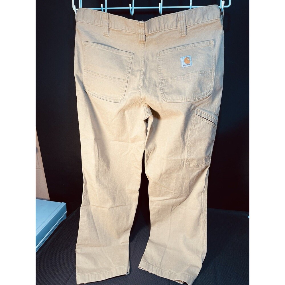 Carhartt Men's Rugged Flex Relaxed Fit Canvas Pant Dark Khaki Size 36x30 0494 - Picture 3 of 7